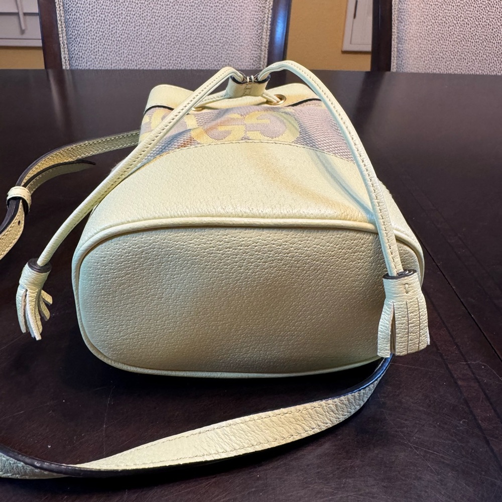 New Authentic Gucci GG Supreme Jumbo Logo Bucket Shoulder Bag - Picture 8 of 13